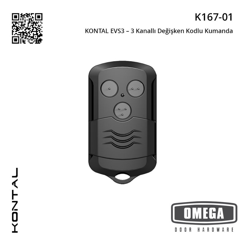 KONTAL EVS3 – 3 Kanallı Değişken Kodlu Kumanda