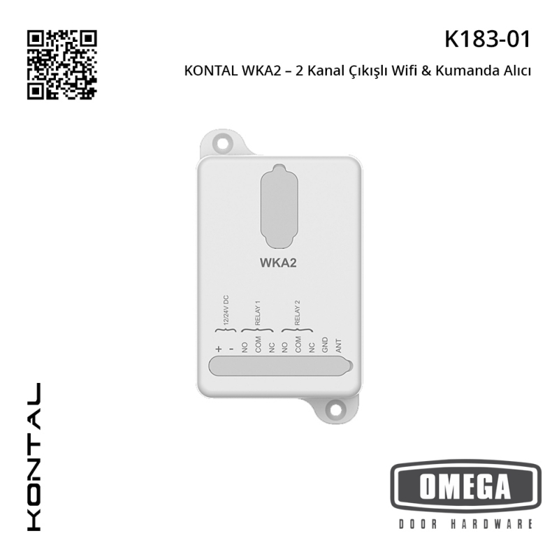 KONTAL WKA2 – 2 Kanal Çıkışlı Wifi & Kumanda Alıcı